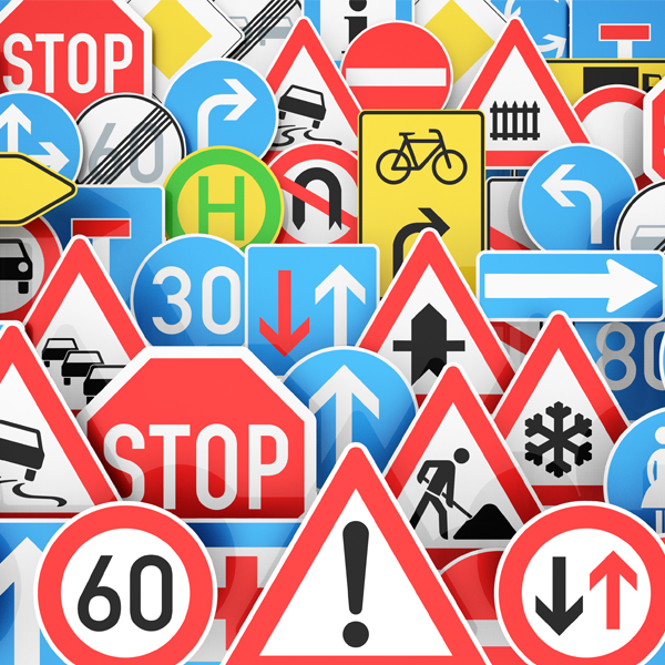 Traffic signs and regulatory signs