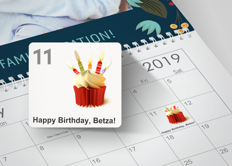 Personalize dates with icons